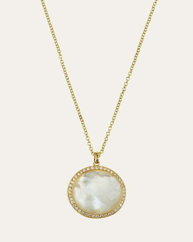 Medium Pendant Necklace in 18K Gold with Diamonds